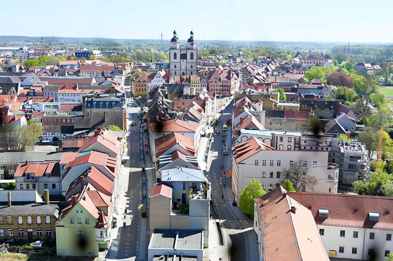 view over Lutherstadt Wittenberg in Germany
